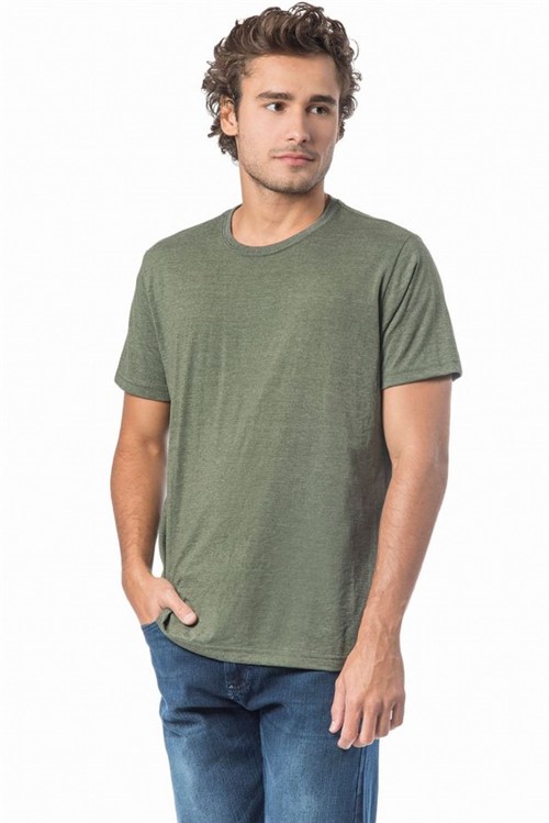 T-Shirt Básica Mescla Comfort Verde Musgo Verde Musgo/P