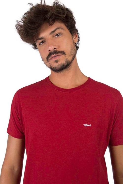T-Shirt Básica Mescla Comfort Vermelho Escuro Vermelho Escuro/P