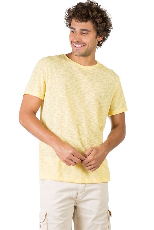 T-Shirt Básica Premium Flamê Gaze Amarelo Claro Amarelo Claro/M