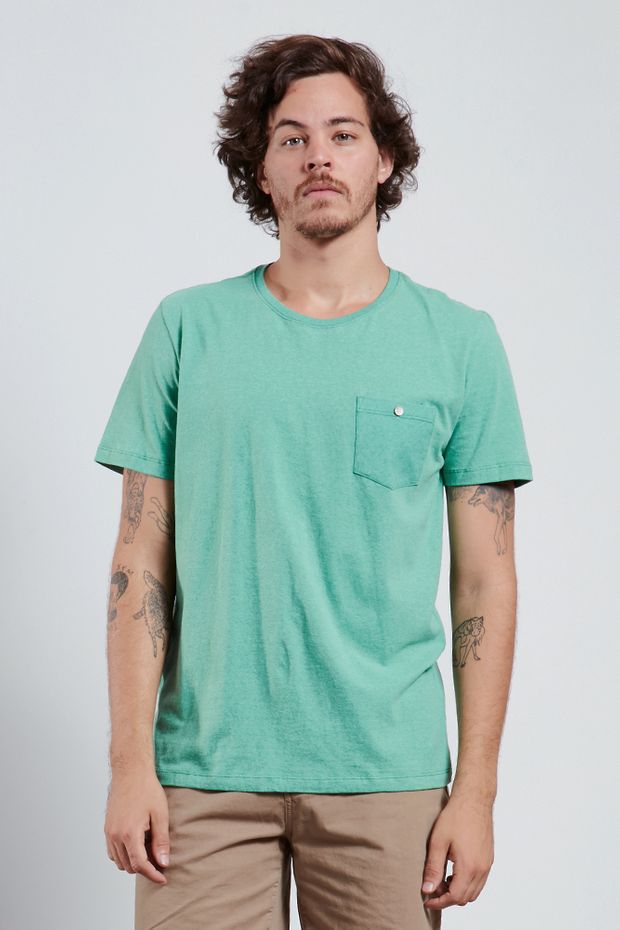 T-shirt Blend com Bolso Verde G