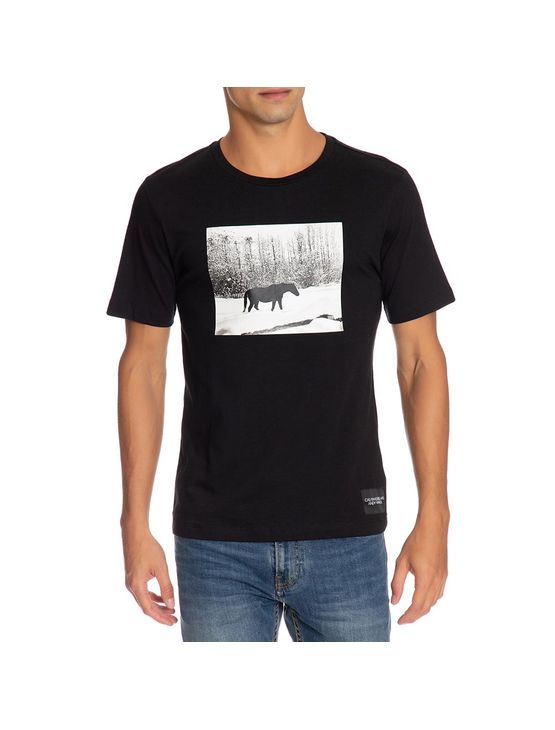 T-Shirt Ckj Masc Mc Andy Warhol Landscap - Preto - P