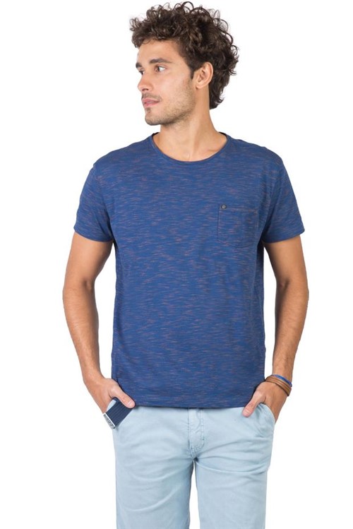 T-Shirt com Bolso Lisa Azul Royal Azul Royal/P