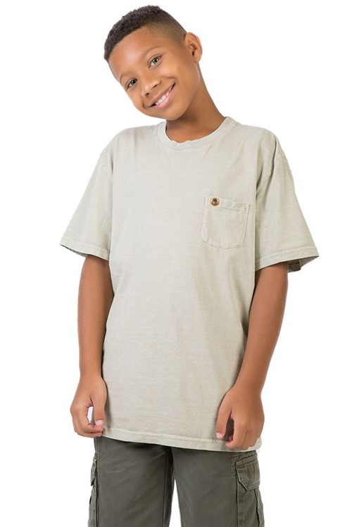 T-Shirt com Bolso Lisa Infantil Masculino Cinza CINZA/06