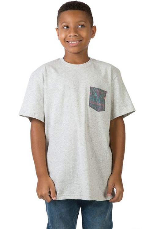 T-Shirt com Bolso Lisa Infantil Masculino Cru CRU/04