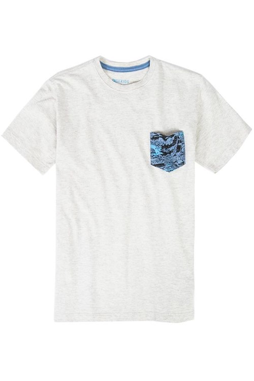 T-Shirt com Bolso Lisa Infantil Masculino Cru CRU/06