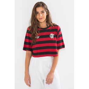 T-Shirt Cropped Flamengo Vermelha C/ Preto - P