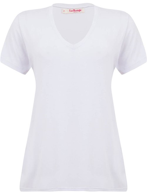 T-Shirt Decote V Branca Tamanho P