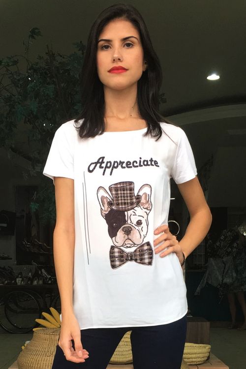 T-shirt Estampa Apreciate Viscolycra - P