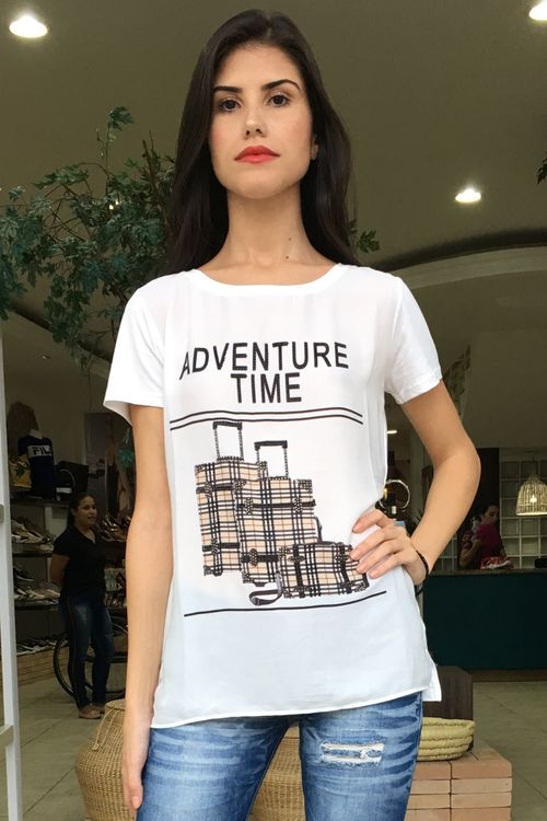 T-shirt Estampa Aventure Time Viscolycra - P