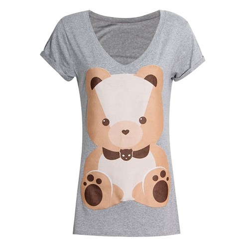 T-shirt Estampa Teddy Bear Cinza G