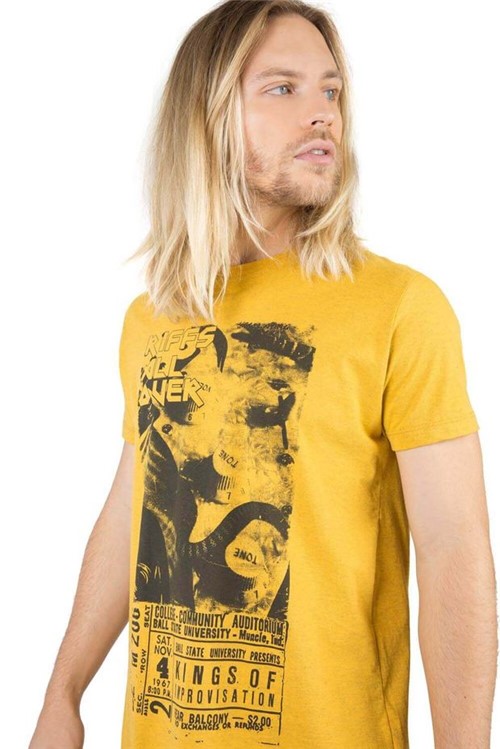 T-Shirt Estampada Amarelo Escuro Amarelo Escuro/P