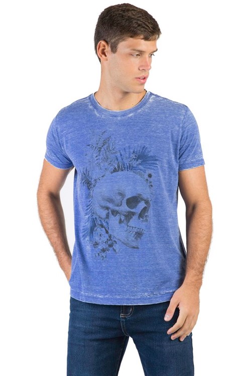 T-Shirt Estampada Azul AZUL/G