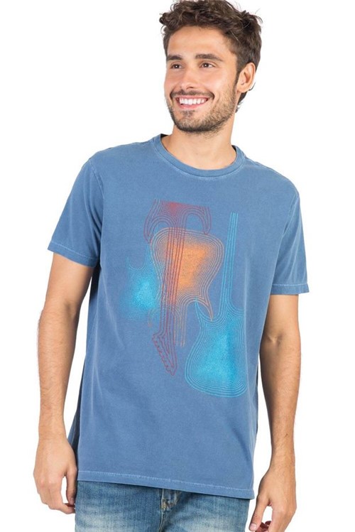 T-Shirt Estampada Azul AZUL/P