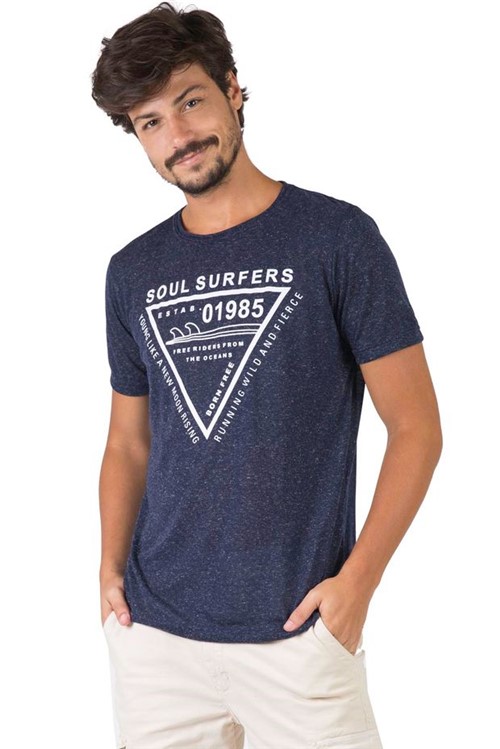 T-Shirt Estampada Azul Marinho Azul Marinho/P