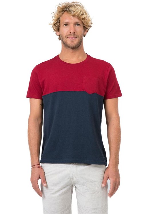 T-Shirt Estampada com Bolso Vermelho / Marinho Vermelho / Marinho/P