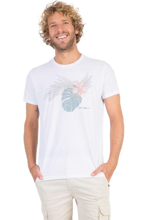 T-Shirt Estampada Flamê Branco BRANCO/GG