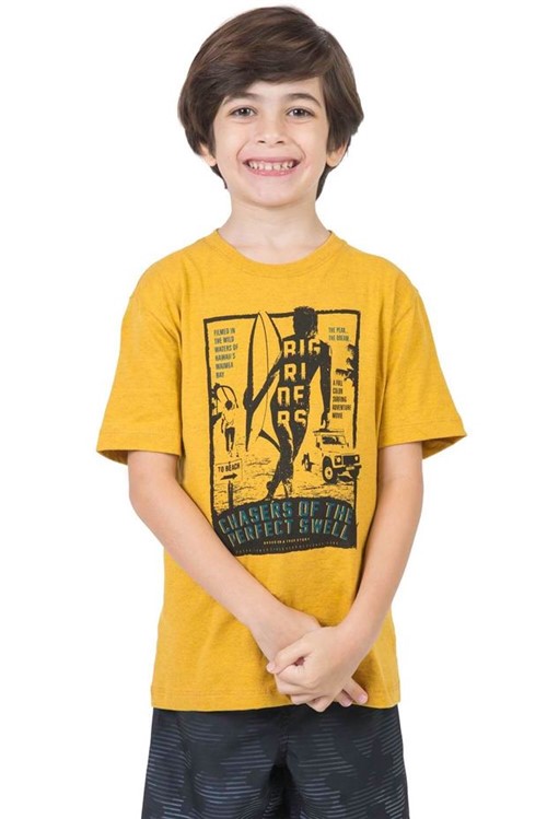 T-Shirt Estampada Infantil Masculino Amarelo Escuro Amarelo Escuro/06