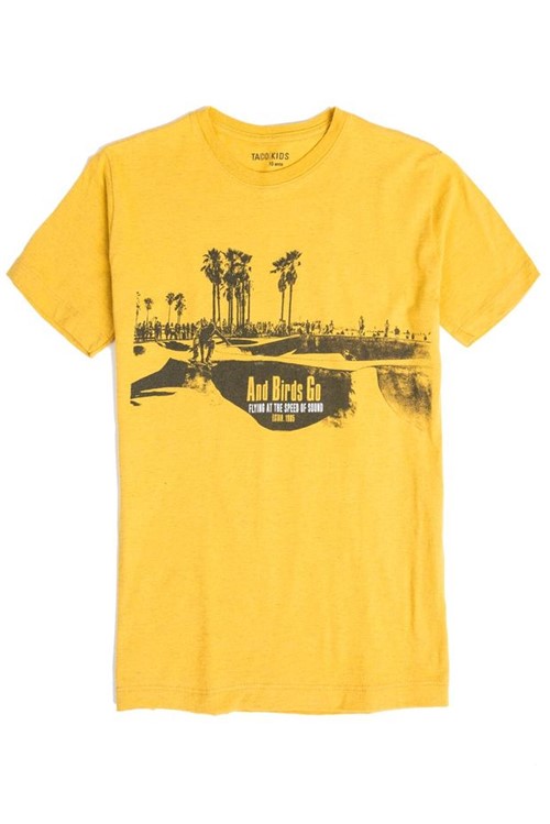 T-Shirt Estampada Infantil Masculino Amarelo Escuro Amarelo Escuro/08