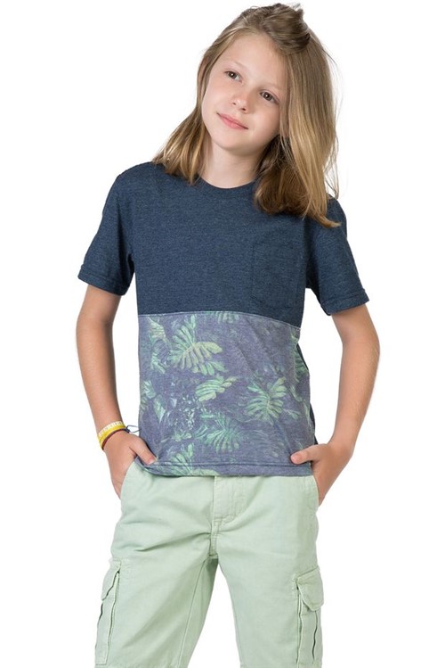 T-Shirt Estampada Infantil Masculino Azul Marinho Azul Marinho/08