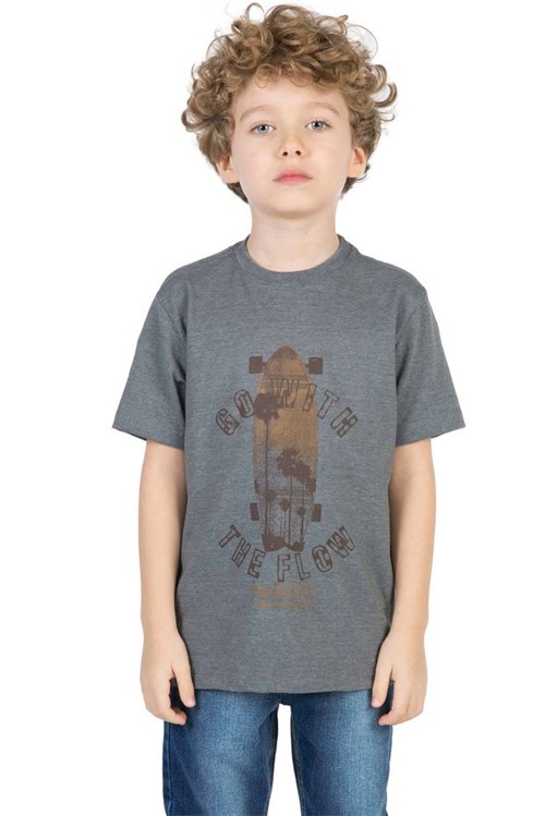 T-Shirt Estampada Infantil Masculino Cinza CINZA/04