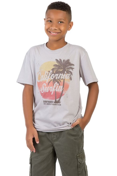 T-Shirt Estampada Infantil Masculino Cinza CINZA/06