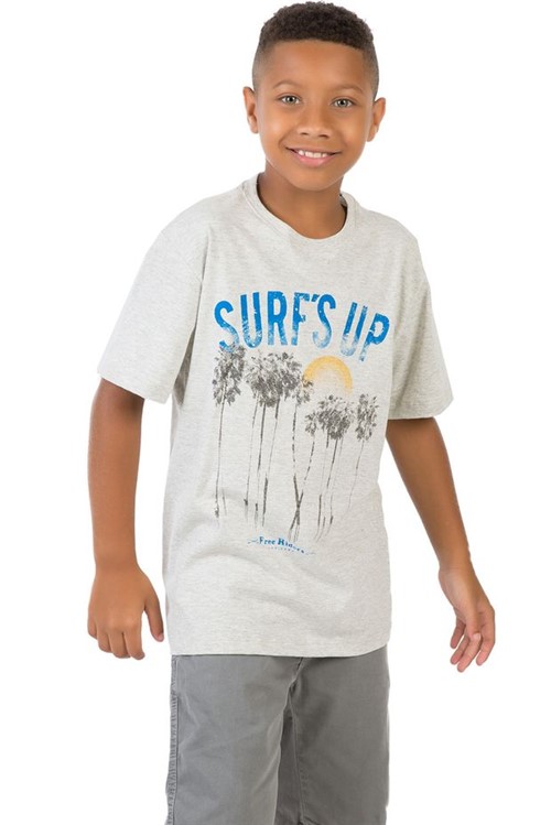 T-Shirt Estampada Infantil Masculino Cinza CINZA/08