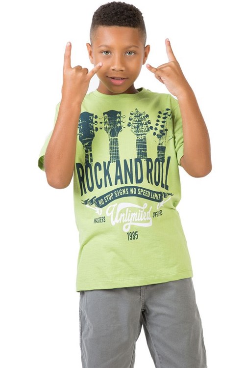 T-Shirt Estampada Infantil Masculino Verde Claro Verde Claro/04