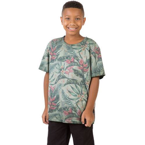 T-shirt Estampada Infantil Masculino Verde Militar Taco