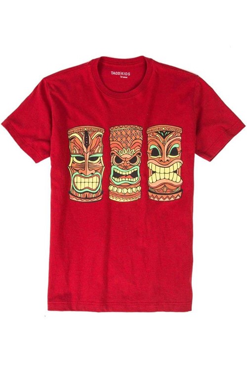 T-Shirt Estampada Infantil Masculino Vermelho Escuro Vermelho Escuro/06