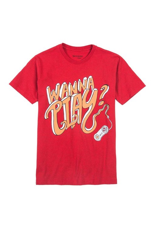 T-Shirt Estampada Infantil Masculino Vermelho Vermelho/08