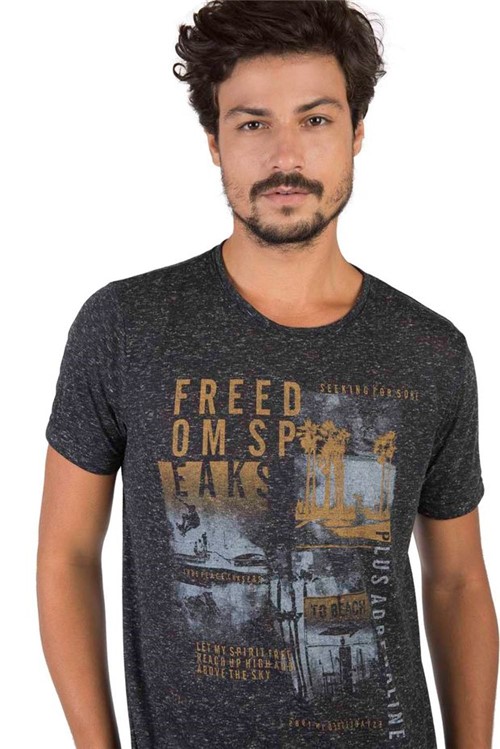 T-Shirt Estampada Preto PRETO/GG