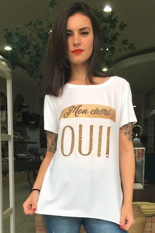 T-shirt Estampado Oui Madame Viscolycra - P