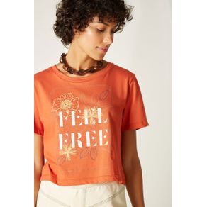 T-Shirt Feel Free Laranja Terra - P