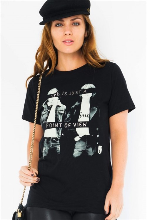 T-shirt Feminina com Lettering BL4102 - Kam Bess