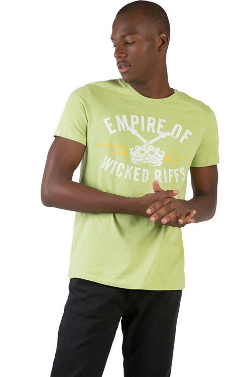 T-Shirt Fit Estampada Verde Claro Verde Claro/P