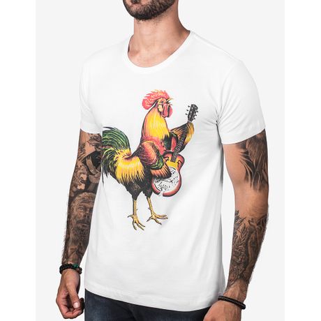 T-shirt Folk Rooster Branca 103223