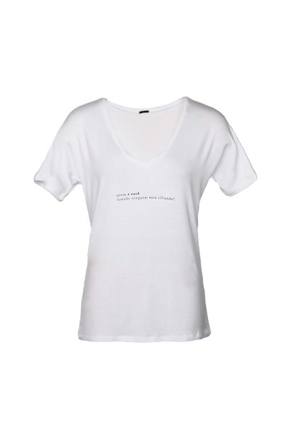 T-shirt Gola V Silk "Quem é Você" Branca M / M - BRANCO