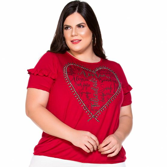T-Shirt Heart Plus Size M