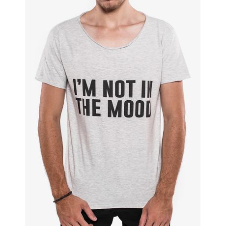 T-shirt I'm Not In The Mood Mescla Claro Gola Canoa 103400