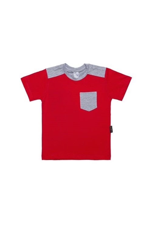 T-shirt Infantil Bolso 02 - Vermelho