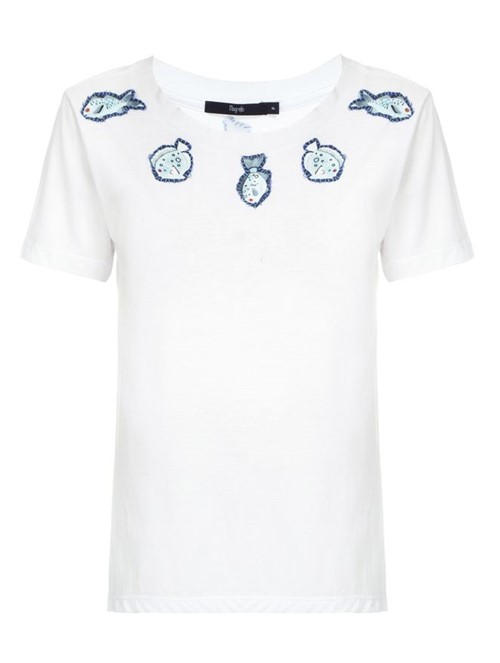 T-shirt Maldivas de Algodão Branca Tamanho P
