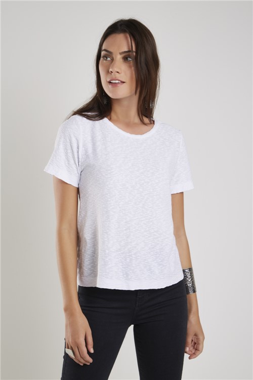 T-Shirt Malha Básica Flame Branco - P