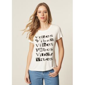 T-Shirt Malha Estampa Vibes Off White - G