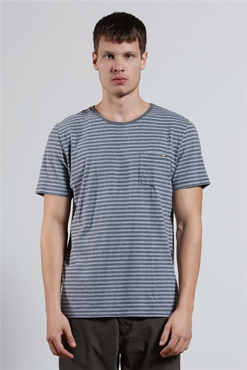 T-shirt Medium Stripe Pocket Cinza G