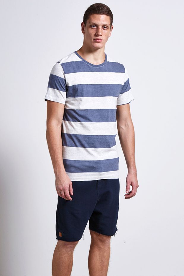 T-shirt Melange Stripes Azul Gg