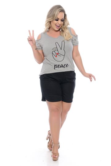 T-Shirt Peace Plus Size 43111GG