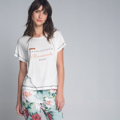T-shirt Recortes Moments Off White GG