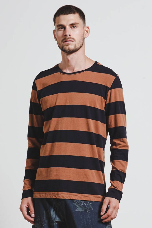 T-shirt Rugby Wide Stripes Caramelo G