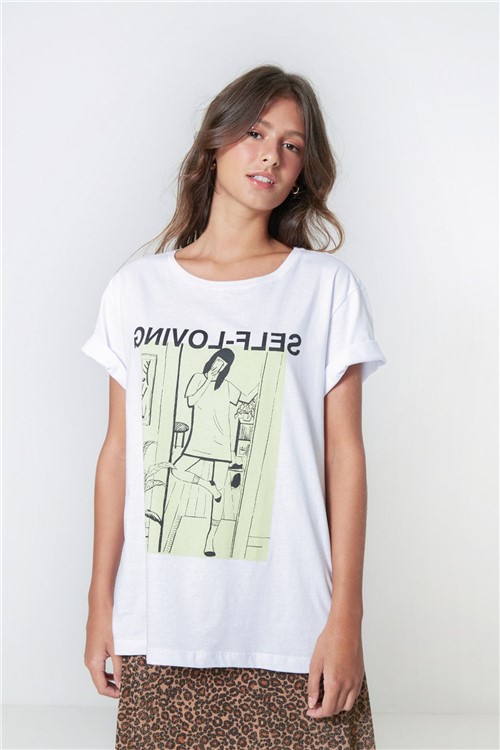 T-Shirt Self Loving Branco - UN
