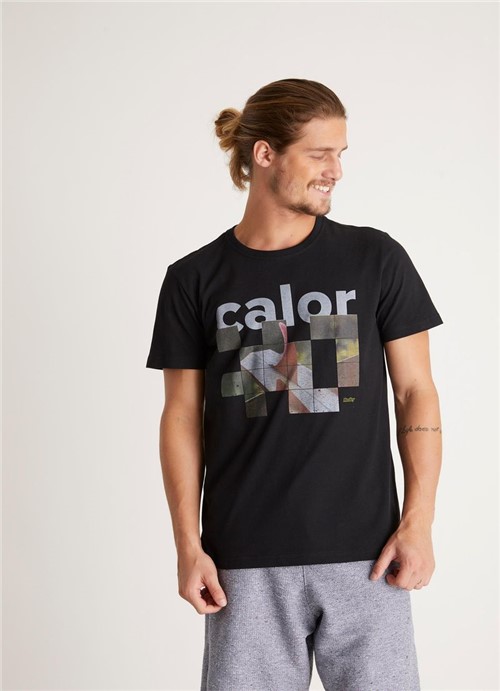 T-shirt Silk Blocos Calor Preto G